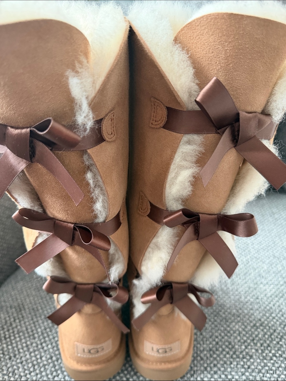 UGG Bailey Bow II Tall Chestnut Shearling Boots
